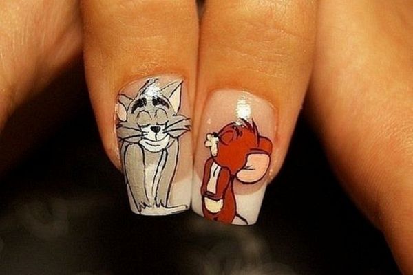 Nail cartoon hình Tom & Jerry