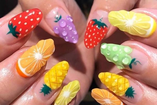 6 kiểu nail họa tiết trái cây đáng yêu cho mùa hè - Làm Điệu