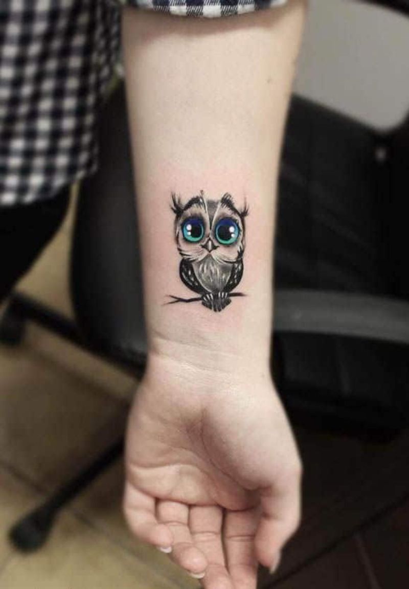 Tattoo cú mèo mini đáng yêu